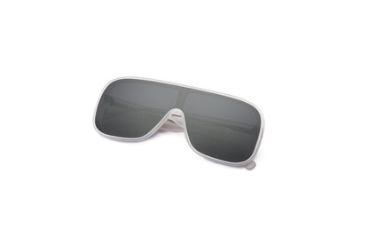White mask sunglasses with black polarized lenses for men and women by Kopajos