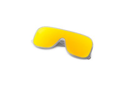 White mask sunglasses with mirror polarized lenses for men and women by Kopajos