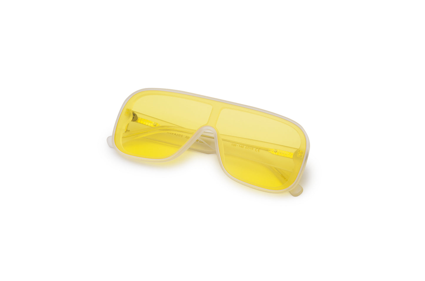 White mask sunglasses with yellow polarized lenses for men and women by Kopajos