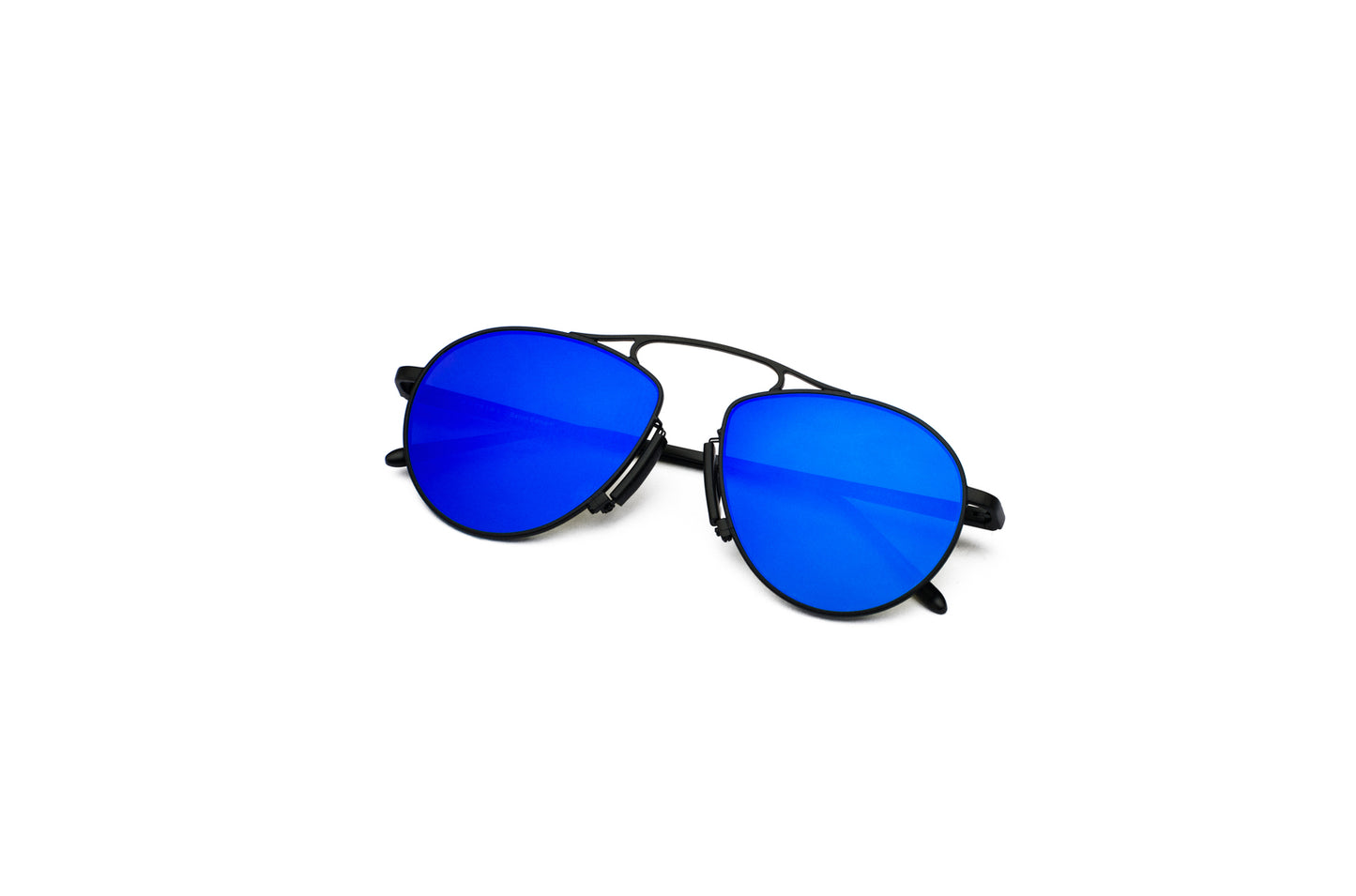 Kopajos black aviator sunglasses for men and women with blue polarized lenses.