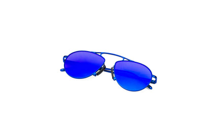 Kopajos blue aviator sunglasses for men and women with blue polarized lenses.