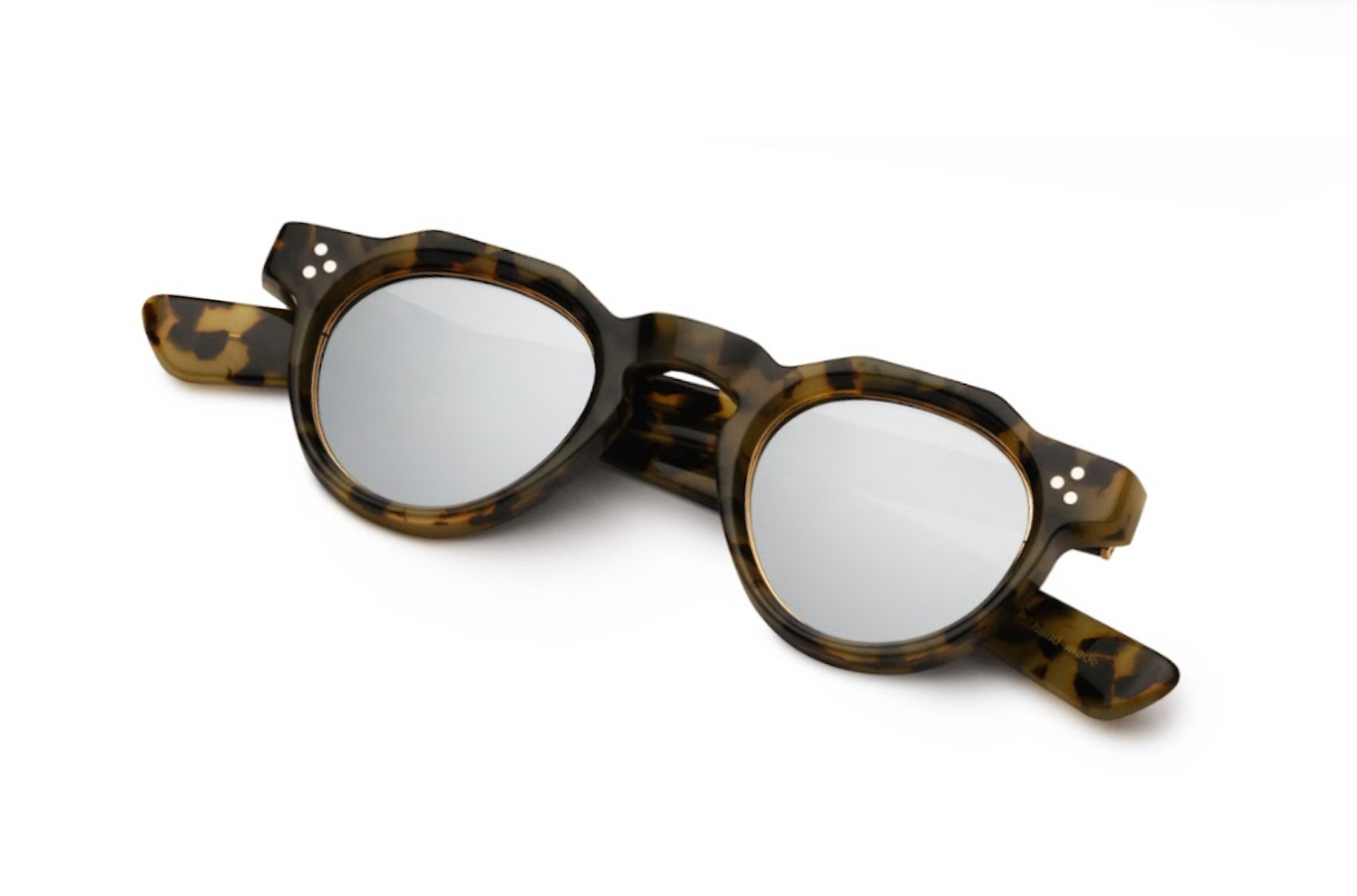 Tortoiseshell round sunglasses with mirrored polarized lenses by Kopajos