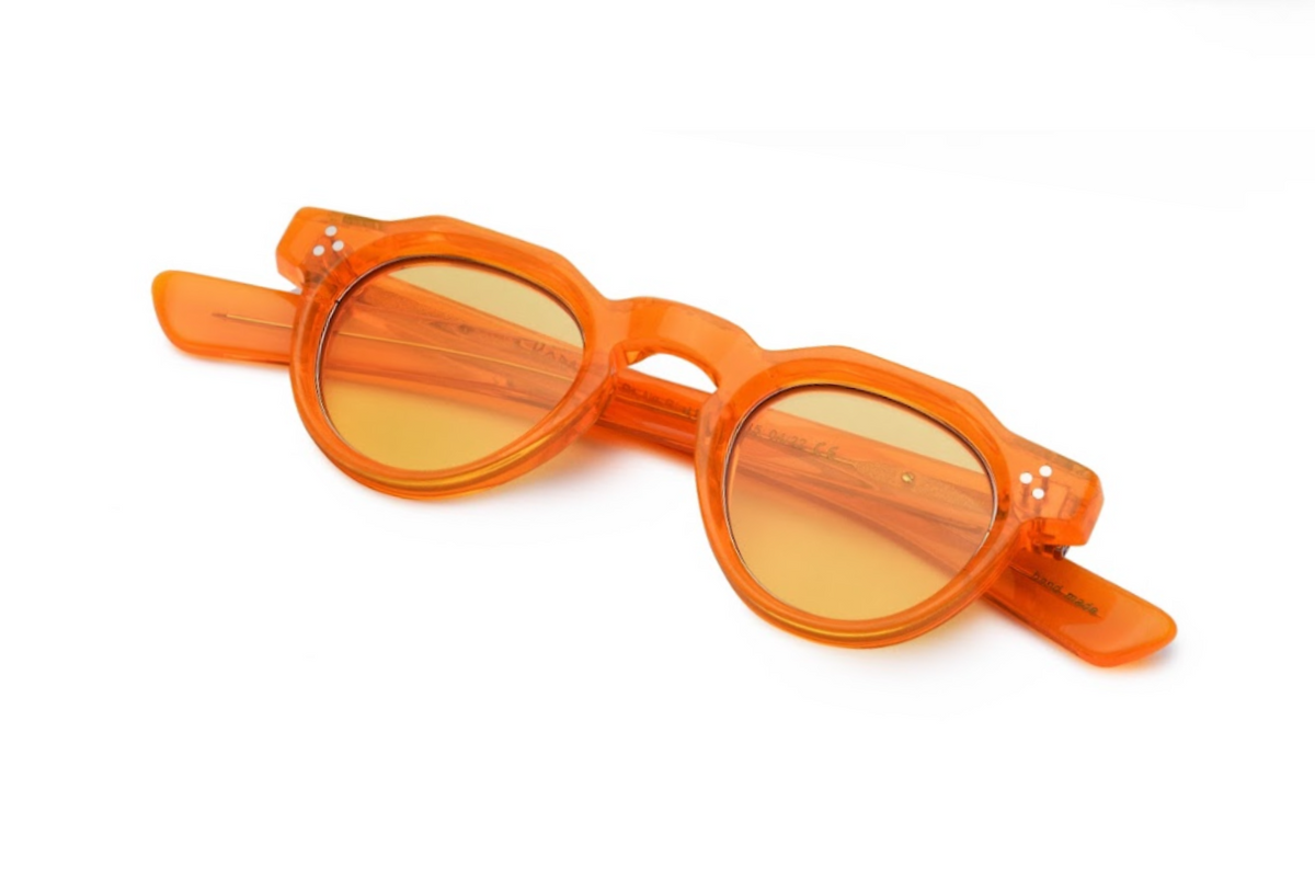 Orange rounded sunglasses by Kopajos