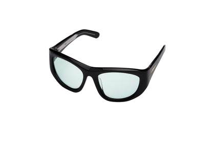 Gogol by Kopajos: mask sunglasses for men and women with black frame and clear polarized lenses.