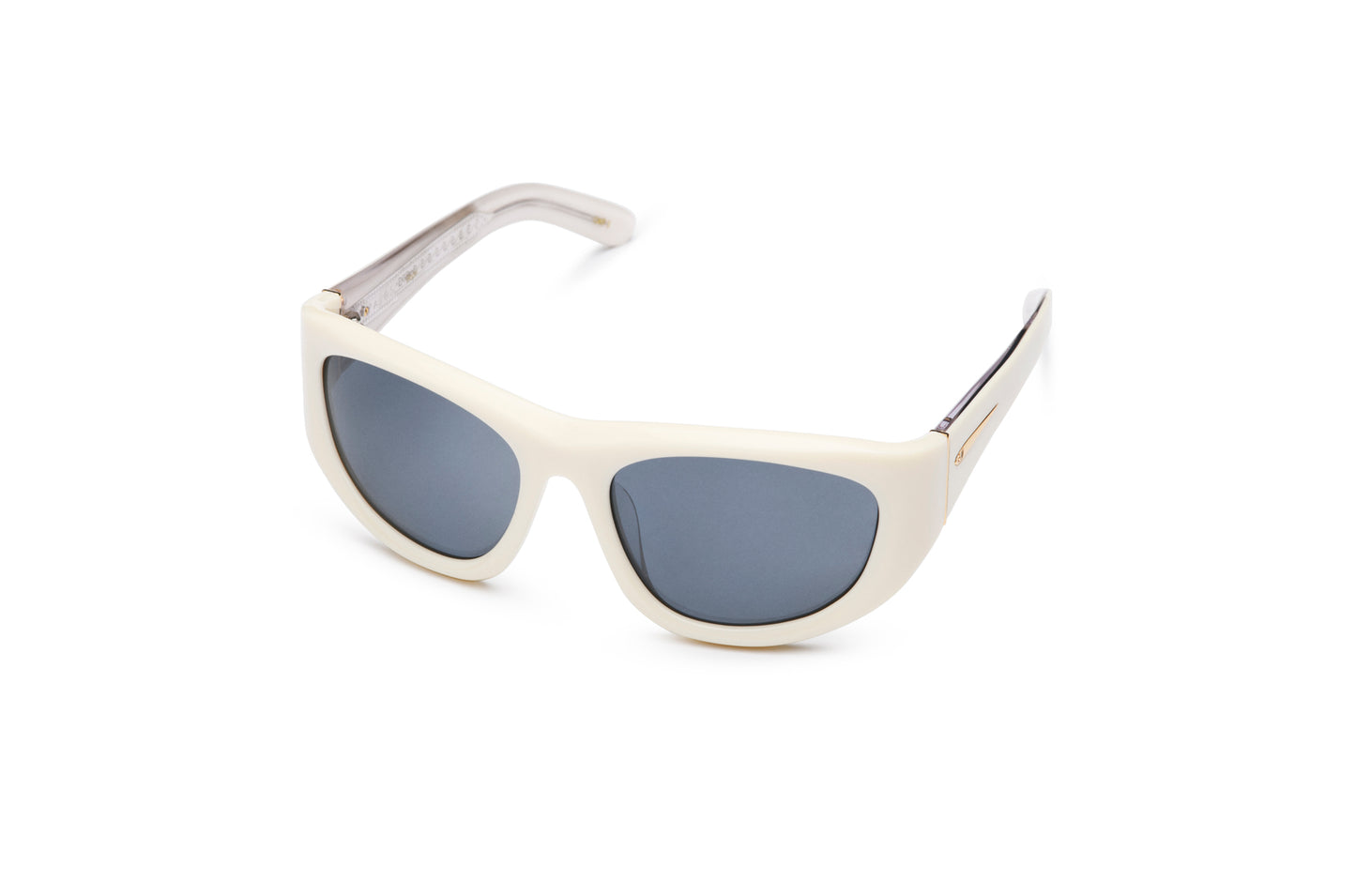 Gogol by Kopajos: mask sunglasses for men and women with white frame and dark polarized lenses.