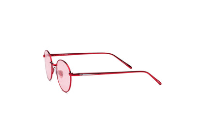 Red round sunglasses for women and men with polarized lenses by Kopajos