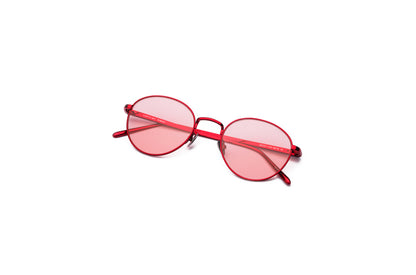 Red round sunglasses for women and men with polarized lenses by Kopajos