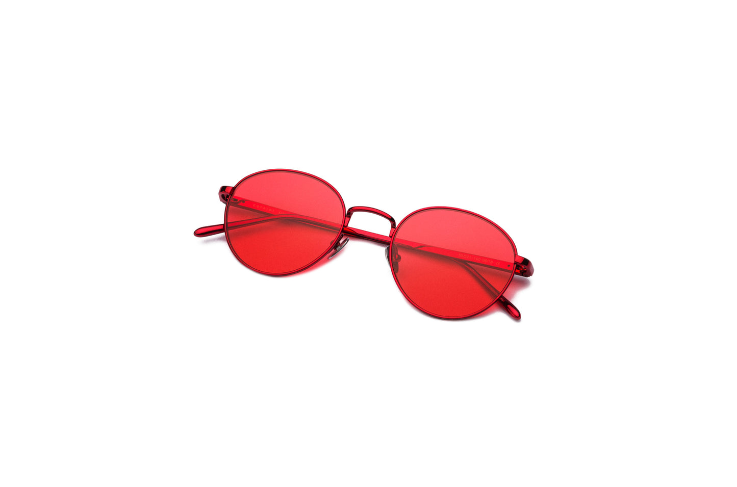 Red round sunglasses for women and men with polarized lenses by Kopajos