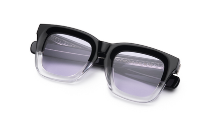 Black mask sunglasses for men and women with liliac polarized lenses by Kopajos