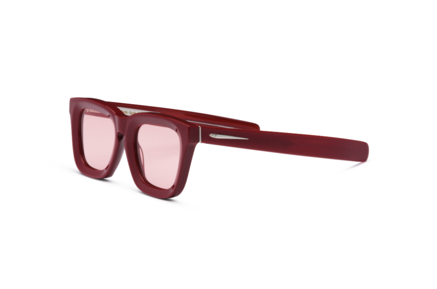 Red mask sunglasses for women with pink polarized lenses by Kopajos