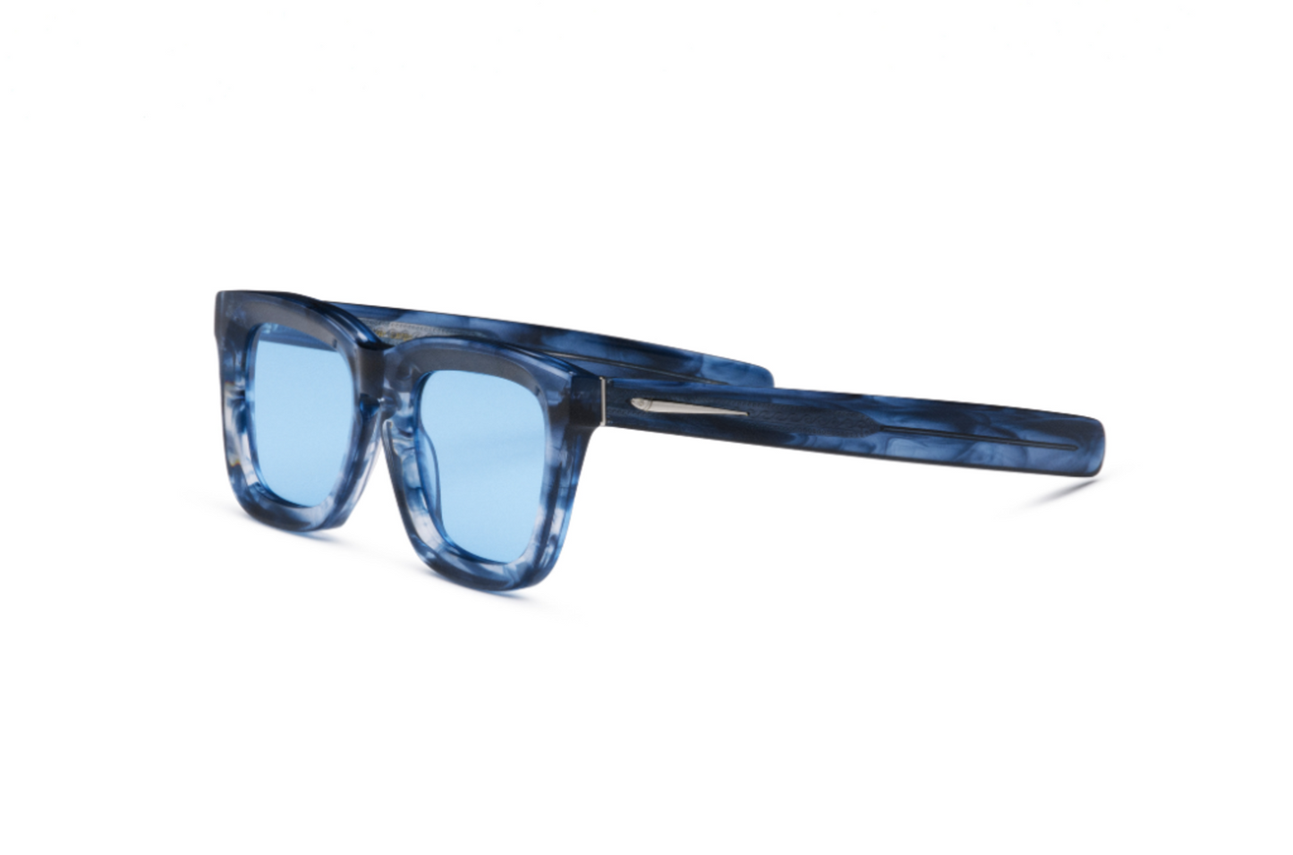 Blue mask sunglasses for men and women with light blue polarized lenses by Kopajos