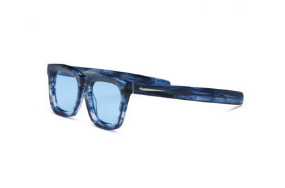 Blue mask sunglasses for men and women with light blue polarized lenses by Kopajos