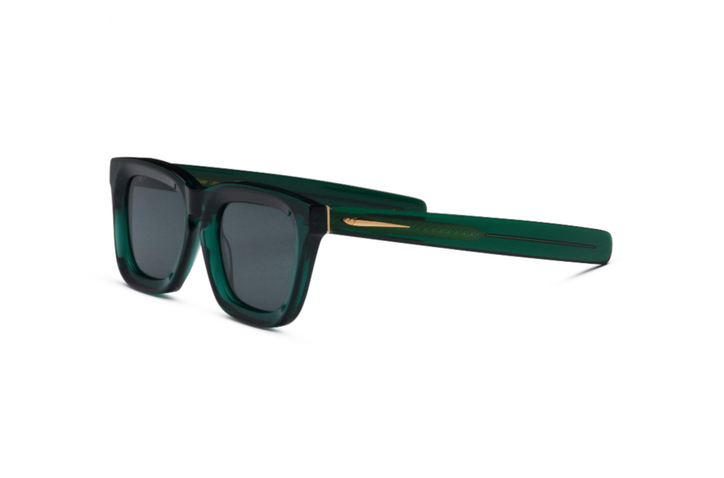Green mask sunglasses for men and women with dark polarized lenses by Kopajos