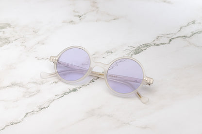  Kopajos Petra round frame sunglasses for women with violet èolarized lenses
